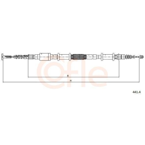 Seilzug Feststellbremse Cofle 441.4 für Fiat Lancia Hinten Links