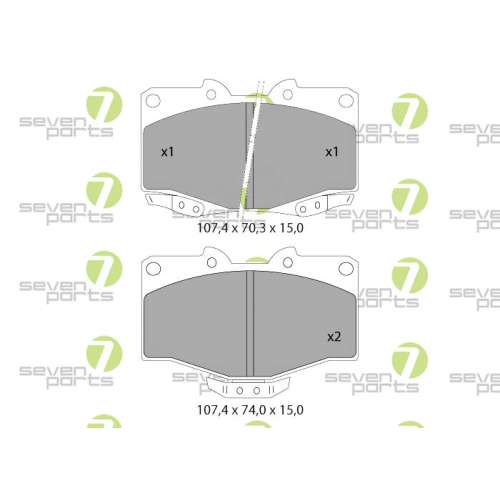 Bremsbelagsatz Scheibenbremse 7 Seven Parts SVP25000 f&uuml;r Lexus Toyota