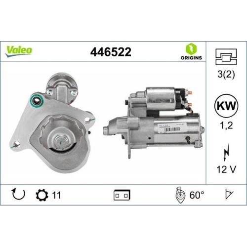 Starter Valeo 446522 Valeo Origins New Oe Technologie f&uuml;r Ford Mazda Volvo