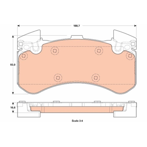 Bremsbelagsatz Scheibenbremse Trw GDB1911 f&uuml;r VW Audi Vorderachse