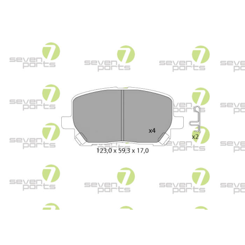 Bremsbelagsatz Scheibenbremse 7 Seven Parts SVP25040 f&uuml;r Lexus Toyota