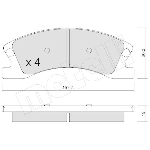 Bremsbelagsatz Scheibenbremse Metelli 22-0626-0 f&uuml;r Jeep Vorderachse
