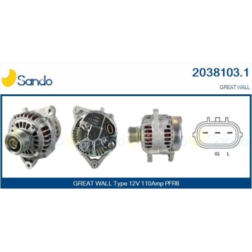 Generator Sando 2038103.1 f&uuml;r Great Wall DR