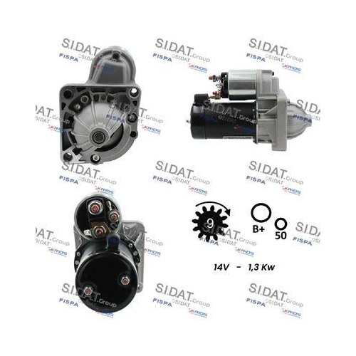Starter Sidat S12VA0804A2 f&uuml;r Alfa Romeo Fiat Lancia