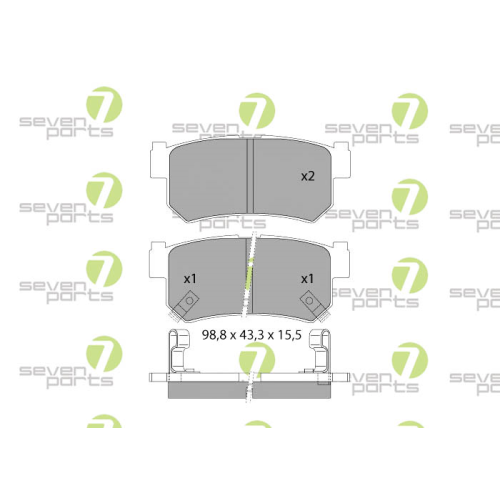 Bremsbelagsatz Scheibenbremse 7 Seven Parts SVP25110 f&uuml;r Ssangyong