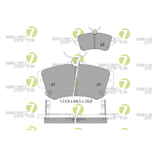 Bremsbelagsatz Scheibenbremse 7 Seven Parts SVP25120 f&uuml;r Chrysler 1. Vorderachse