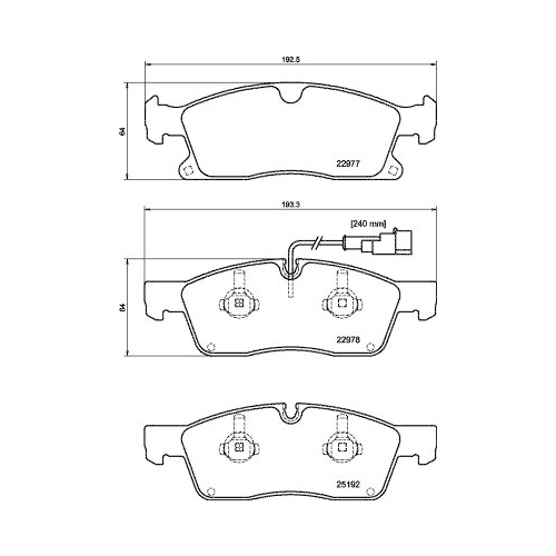 Bremsbelagsatz Scheibenbremse Hella 8DB 355 039-871 f&uuml;r Amc Vorderachse
