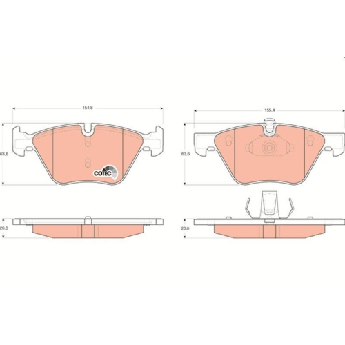 Bremsbelagsatz Scheibenbremse Trw GDB1559 Cotec f&uuml;r Bmw Vorderachse