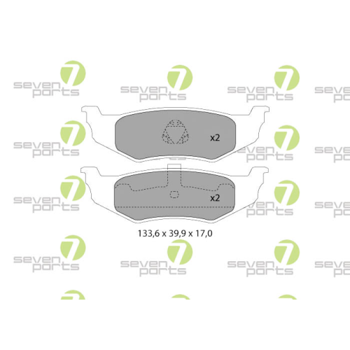 Bremsbelagsatz Scheibenbremse 7 Seven Parts SVP25130 f&uuml;r Chrysler Fiat