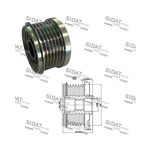 Generatorfreilauf Sidat 455290 f&uuml;r Alfa Romeo Fiat Lancia Opel Vauxhall Ika