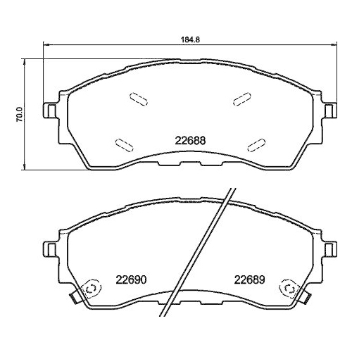 Bremsbelagsatz Scheibenbremse Hella 8DB 355 040-401 f&uuml;r Ford Ford Australia