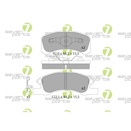Bremsbelagsatz Scheibenbremse 7 Seven Parts SVP25160 f&uuml;r Daihatsu Mitsubishi