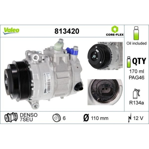 Kompressor Klimaanlage Valeo 813420 Valeo Core-flex f&uuml;r Mercedes Benz