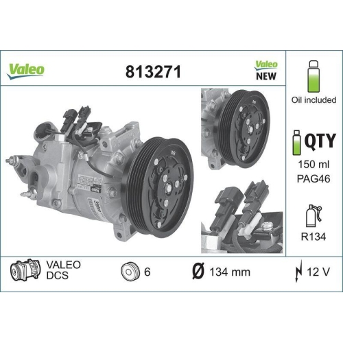 Kompressor Klimaanlage Valeo 813271 Valeo Origins New Oe Technologie f&uuml;r Volvo