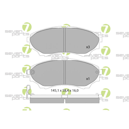 Bremsbelagsatz Scheibenbremse 7 Seven Parts SVP25180 f&uuml;r Ford Mazda