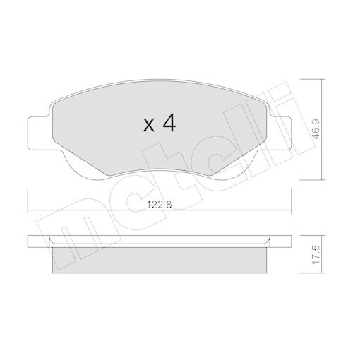 Bremsbelagsatz Scheibenbremse Metelli 22-0637-0 f&uuml;r Citro&euml;n Peugeot Toyota
