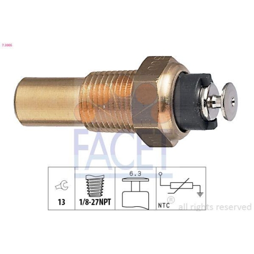 Sensor K&uuml;hlmitteltemperatur Facet 7.3005 Made In Italy - Oe Equivalent f&uuml;r Opel