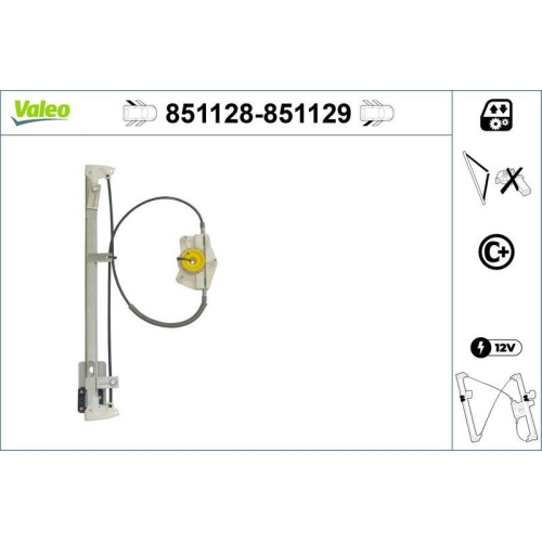 Fensterheber Valeo 851128 f&uuml;r VW Hinten Links