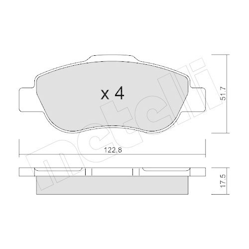 Bremsbelagsatz Scheibenbremse Metelli 22-0638-0 f&uuml;r Fiat Vorderachse