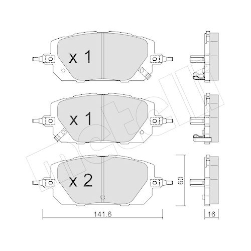 Bremsbelagsatz Scheibenbremse Metelli 22-1295-0 f&uuml;r Mazda Vorderachse