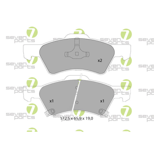 Bremsbelagsatz Scheibenbremse 7 Seven Parts SVP25230 f&uuml;r Chrysler 1. Vorderachse