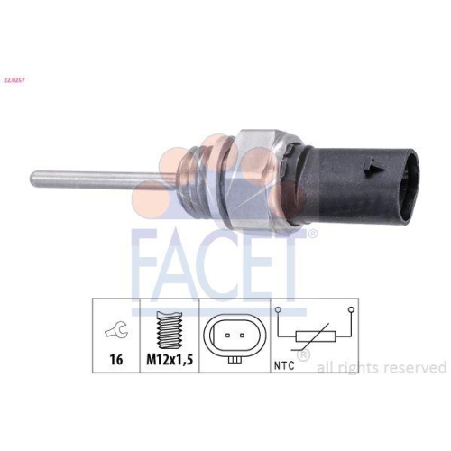 Sensor Abgastemperatur Facet 22.0257 Made In Italy - Oe Equivalent für Audi Ford