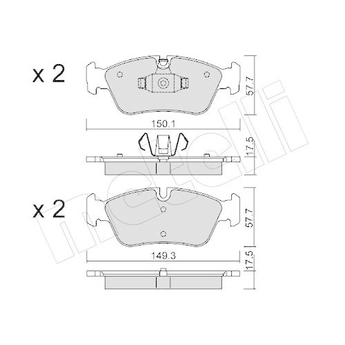 Bremsbelagsatz Scheibenbremse Metelli 22-0640-0 f&uuml;r Bmw Vorderachse