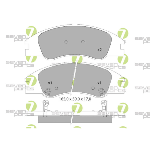 Bremsbelagsatz Scheibenbremse 7 Seven Parts SVP25250 f&uuml;r Hyundai Kia
