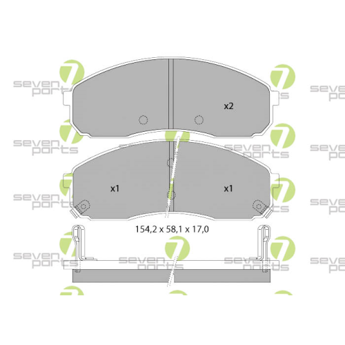 Bremsbelagsatz Scheibenbremse 7 Seven Parts SVP25260 für Kia 1. Vorderachse