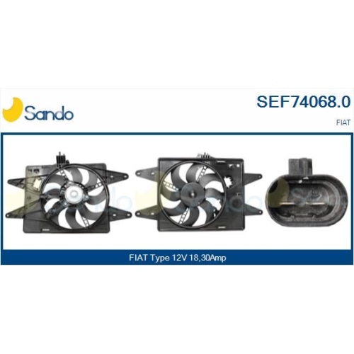 Elektromotor K&uuml;hlerl&uuml;fter Sando SEF74068.0 f&uuml;r Fiat