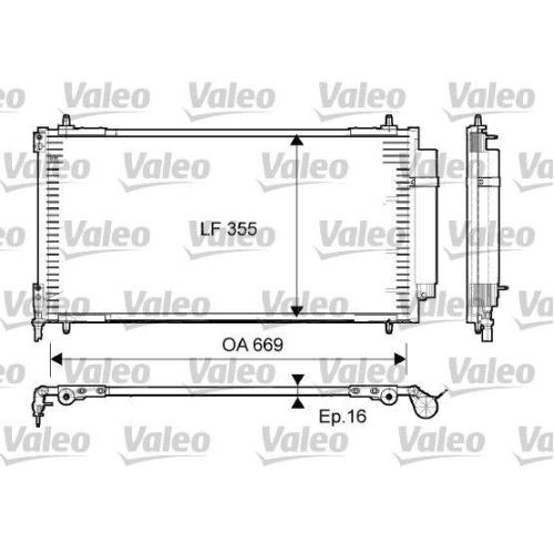 Kondensator Klimaanlage Valeo 814065 f&uuml;r Citro&euml;n Fiat Lancia Peugeot