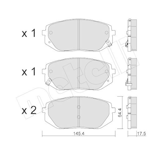 Bremsbelagsatz Scheibenbremse Metelli 22-1300-0 für Hyundai Kia Vorderachse