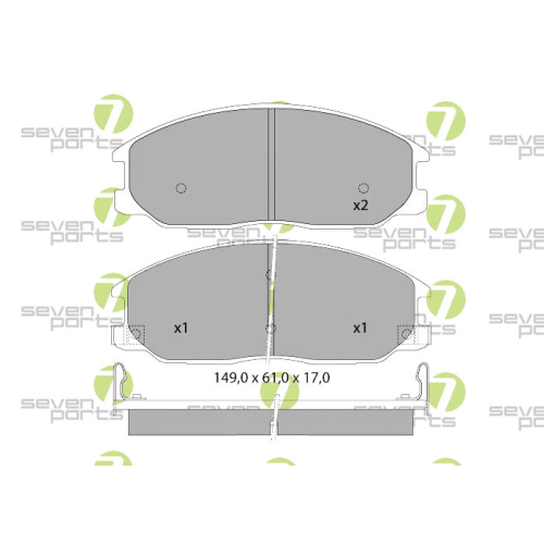 Bremsbelagsatz Scheibenbremse 7 Seven Parts SVP25270 für Hyundai Kia Ssangyong