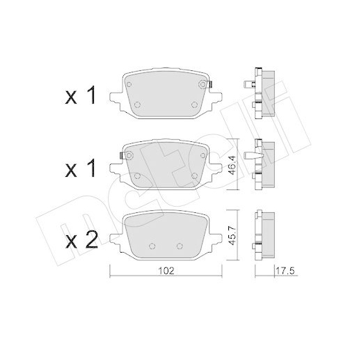 Bremsbelagsatz Scheibenbremse Metelli 22-1366-2 f&uuml;r Renault Hinterachse
