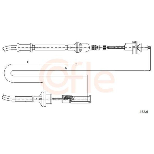 Seilzug Kupplungsbetätigung Cofle 462.6 für Fiat
