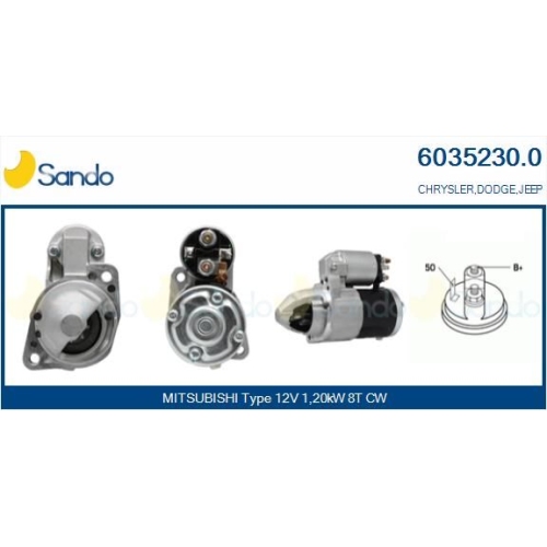 Starter Sando 6035230.0 f&uuml;r Chrysler Mitsubishi