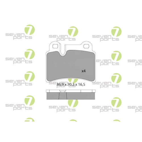 Bremsbelagsatz Scheibenbremse 7 Seven Parts SVP25280 f&uuml;r Audi Seat Skoda Vag VW