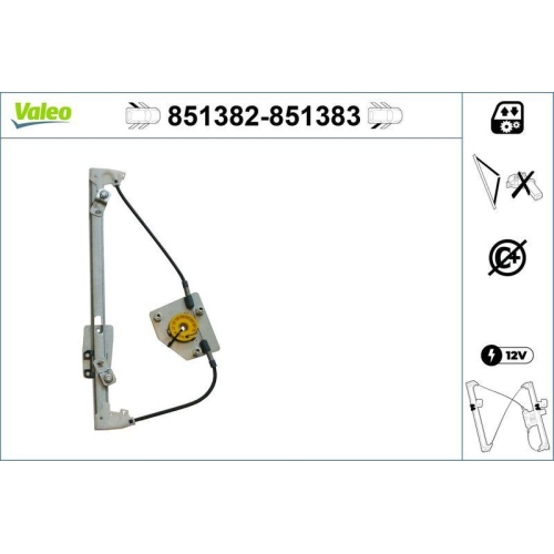 Fensterheber Valeo 851382 f&uuml;r Hyundai Kia Hinten Links