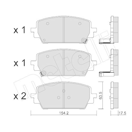 Bremsbelagsatz Scheibenbremse Metelli 22-1303-0 f&uuml;r Hyundai Kia Genesis