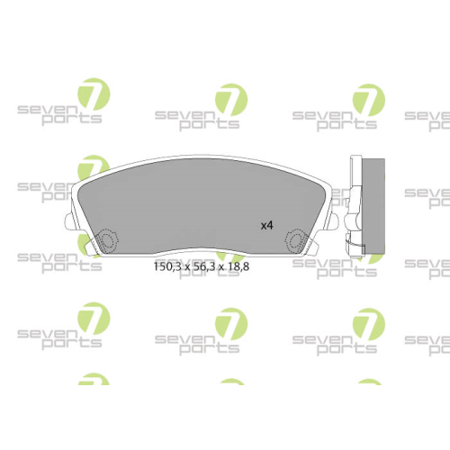 Bremsbelagsatz Scheibenbremse 7 Seven Parts SVP25310 f&uuml;r Chrysler Dodge