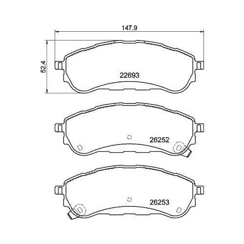 Brake Pad Set Disc Brake Hella 8DB 355 040-751 for Ford Ford Australia Amc