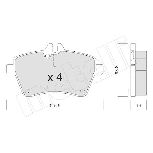 Bremsbelagsatz Scheibenbremse Metelli 22-0646-0 für Mercedes Benz Mercedes Benz