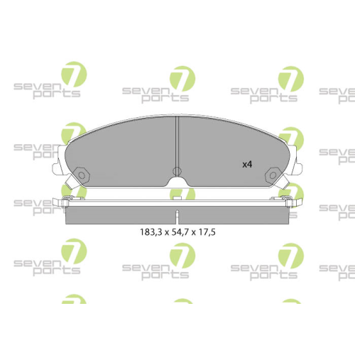 Bremsbelagsatz Scheibenbremse 7 Seven Parts SVP25320 f&uuml;r Chrysler Lancia