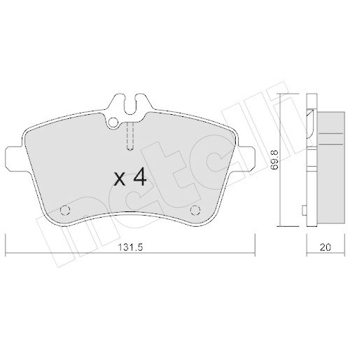 Bremsbelagsatz Scheibenbremse Metelli 22-0647-0 f&uuml;r Mercedes Benz Mercedes Benz