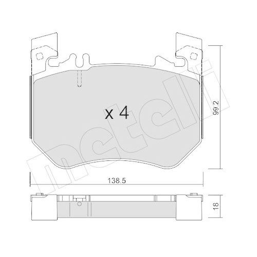 Bremsbelagsatz Scheibenbremse Metelli 22-1311-0 f&uuml;r Mercedes Benz Mercedes Benz