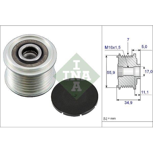 Generatorfreilauf Schaeffler Ina 535 0083 10 f&uuml;r Audi Porsche Seat Skoda VW