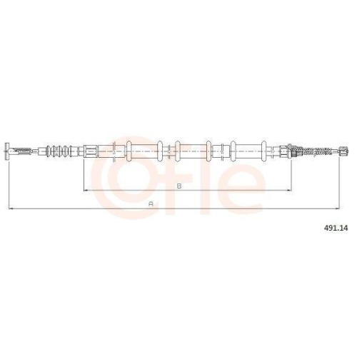 Seilzug Feststellbremse Cofle 491.14 f&uuml;r Fiat Hinten Rechts
