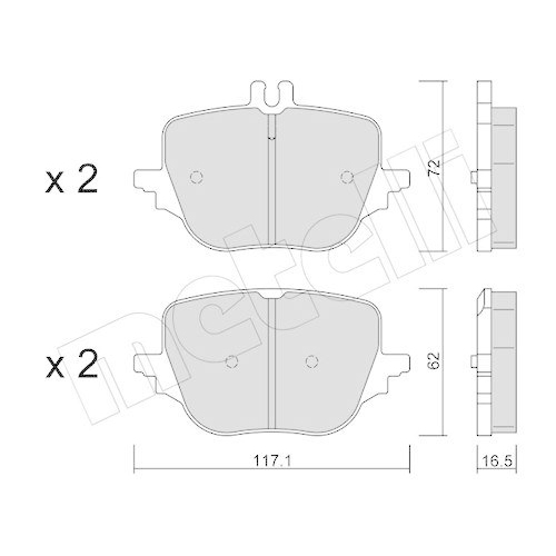 Bremsbelagsatz Scheibenbremse Metelli 22-1313-0 f&uuml;r Mercedes Benz Mercedes Benz