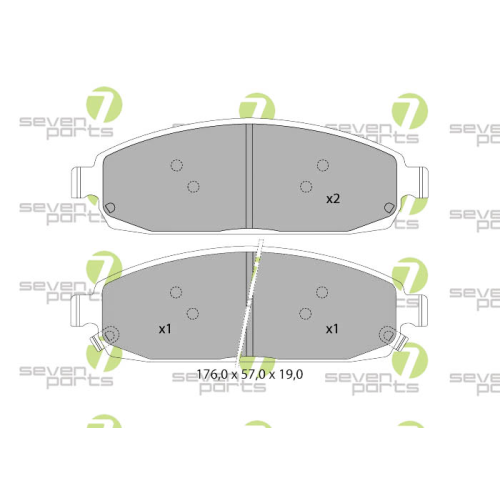Bremsbelagsatz Scheibenbremse 7 Seven Parts SVP25340 f&uuml;r Jeep 1. Vorderachse