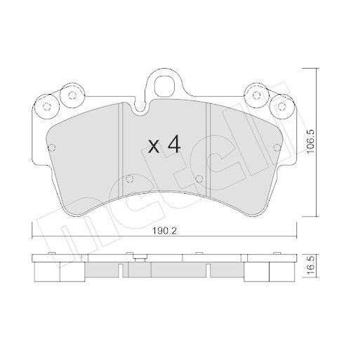 Bremsbelagsatz Scheibenbremse Metelli 22-0654-0 f&uuml;r Audi Porsche VW Vorderachse